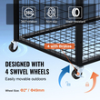 VEVOR Rolling Sports Ball Storage Cart, Κλουβί μπάσκετ που κλειδώνει με διπλά καπάκια, Organizer θήκη αθλητικού εξοπλισμού για εσωτερικούς χώρους, χαλύβδινη σχάρα αποθήκευσης για γκαράζ, παιδότοπο, γυμναστήριο και σχολεία