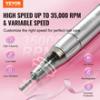 VEVOR Electric Rechargeable Nail Drill 35000RPM Ασύρματο μηχάνημα λίμας νυχιών E
