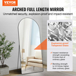 VEVOR Τοξωτός ολόσωμος καθρέφτης 71&#039;&#039; x 32&#039;&#039; Ολόσωμος Καθρέφτης Όρθιος Κρεμαστός