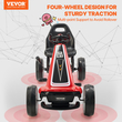 VEVOR Go Kart 4 τροχών με πεντάλ για παιδιά, ρυθμιζόμενο κάθισμα, χειρόφρενο, κόκκινο
