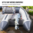 Φουσκωτό σκάφος VEVOR, Sport Tender Boat Transom 4 ατόμων, με θαλάσσιο ξύλινο δάπεδο και ρυθμιζόμενο πάγκο αλουμινίου, φουσκωτό σκάφος ψαρέματος 1000 lbs, κουπιά αλουμινίου, αντλία αέρα και τσάντα μεταφοράς