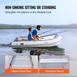 Φουσκωτό σκάφος VEVOR, Sport Tender Boat 6 ατόμων, με ξύλινο δάπεδο θαλάσσης και ρυθμιζόμενο πάγκο αλουμινίου, σχεδία φουσκωτού σκάφους ψαρέματος 1500 lbs, κουπιά αλουμινίου, αντλία αέρα και τσάντα μεταφοράς