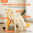 VEVOR Toddler Slide, Παιδική τσουλήθρα για νήπια ηλικίας 1-12 με αναρριχώμενες σκάλες και στεφάνι μπάσκετ και αποθηκευτικό χώρο, σετ παιχνιδιού εσωτερικής εξωτερικής όψης για παιδιά με βάρος έως 50 κιλά, παιδική χαρά με υπερυψωμένη κουπαστή