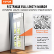 VEVOR Ολόσωμος καθρέφτης δαπέδου 71&#039;&#039; x 31&#039;&#039; Ελεύθερος όρθιος τοίχος Tempered