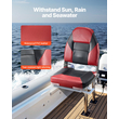 VEVOR Boat Seat High Backrest Πτυσσόμενο Μαξιλάρι Σφουγγάρι Καθίσματος Σκάφους Μαύρο & Κόκκινο