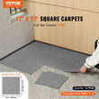 VEVOR Πλακάκια Χαλιού Peel and Stick, 30,5 x 30,5 cm τετράγωνα Αυτοκόλλητο πλακάκι δαπέδου μοκέτας, Πλακάκια μοκέτας με μαλακή επένδυση, Εύκολη τοποθέτηση DIY για υπνοδωμάτιο καθιστικό εξωτερικού χώρου (12 πλακάκια, ανοιχτό γκρι)