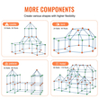 VEVOR Tent Fort Building Kit for Kids STEM Construction Toy Set Castle 180PCS
