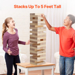 VEVOR Tumbling Timber Toy 60 Blocks Giant Tumble Tower Blocks Game Pine Wood Bag