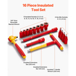 VEVOR Insulated Socket Set 16-Pece Insulated Socket Tool with T-Handle Wrench