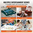 Τραπέζι VEVOR Mahjong, Πτυσσόμενο στη μέση Τραπέζι με κάρτες παικτών 4 με πράσινο επιτραπέζιο ανθεκτικό στη φθορά, φορητό διπλό αναδιπλούμενο τετράγωνο τραπέζι ντόμινο με λαβή μεταφοράς για υπαίθριο κάμπινγκ πάρτι πικνίκ, 34 x 34 ιντσών