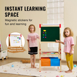 VEVOR 3-in-1 Kids Art Easel Ξύλινος μαγνητικός πίνακας κιμωλίας διπλής όψης