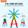 VEVOR 2-in-1 Kids Art Easel Μαγνητικός πίνακας κιμωλίας διπλής όψης Περιστρεφόμενος
