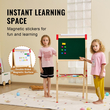 VEVOR 3-in-1 Kids Art Easel Ξύλινος μαγνητικός πίνακας κιμωλίας διπλής όψης