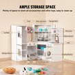 VEVOR Kitchen Playset Kids Pretend Cooking Play Toy 24 Piece Αξεσουάρ Λευκό