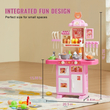 VEVOR Kitchen Playset Kids Pretend Cooking Play Toy 48 Piece Αξεσουάρ Ροζ