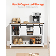 VEVOR Coffee Bar Ντουλάπα Τραπέζι 4 επιπέδων καφέ μπαρ με πόρτες αχυρώνα για σαλόνι