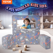 VEVOR Modular Kids Play Couch 4Pcs DIY Glow in the Dark Μικρή καρέκλα Γκρι