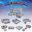 VEVOR Modular Kids Play Couch 4Pcs DIY Glow in the Dark Μικρή καρέκλα Γκρι