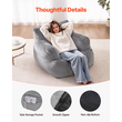 Καρέκλα VEVOR Bean Bag Καρέκλα καναπέ BeanBag με μπράτσα για ενήλικες Λούτρινο γκρι