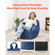 Καρέκλα VEVOR 3 πόδια Bean Bag με μαλακά υποβραχιόνια και τσέπη αποθήκευσης μπλε