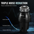 VEVOR Garbage Disposal 1/2 HP Continuous Food Waste Disposer 3-Bolt 3820 RPM