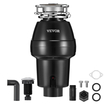 VEVOR Garbage Disposal 1/2 HP Continuous Food Waste Disposer 3-Bolt 3820 RPM