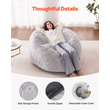 Καρέκλα κρεβατιού VEVOR Bean Bag Μετατρέψιμη από καρέκλα σε σαλόνι ή στρώμα γκρι-γεμάτο