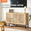Ντουλάπα αποθήκευσης VEVOR Rattan με 3 μαγνητικές πόρτες & ρυθμιζόμενα ράφια Natural