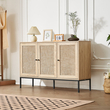 Ντουλάπα αποθήκευσης VEVOR Rattan με 3 μαγνητικές πόρτες & ρυθμιζόμενα ράφια Natural