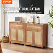 Ντουλάπι VEVOR Rattan με 4 πόρτες 2 συρτάρια ρυθμιζόμενα ράφια Σετ 2 φυσικών