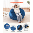 Καρέκλα VEVOR Round Bean Bag με αφαιρούμενο και πλενόμενο κάλυμμα για ενήλικες Μπλε