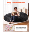 Καρέκλα VEVOR Round Bean Bag με αφαιρούμενο & πλενόμενο κάλυμμα για ενήλικες Giant Black