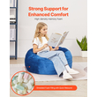 Καρέκλα VEVOR 3 πόδια Round Bean Bag με αφαιρούμενο κάλυμμα & Dutch Velvet Blue