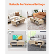 VEVOR Rattan Τραπεζάκι Σαλονιού Ορθογώνιο Rattan Τραπεζάκι σαλονιού 2 επιπέδων για σαλόνι