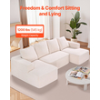 VEVOR Modular Sectional Καναπές σε σχήμα U Cloud Καναπές με ξαπλώστρα και μαξιλάρι μπεζ