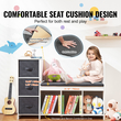 VEVOR Kids Reading Nook Bench 6-Cubby Storage ράφι με μαξιλάρι καθίσματος λευκό