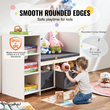 VEVOR Kids Reading Nook Bench 6-Cubby Storage ράφι με μαξιλάρι καθίσματος λευκό