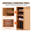 VEVOR Rattan Shoe Cabinet 5 Tiers Shoe Organizer 2 πόρτες & ρυθμιζόμενα ράφια