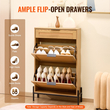 Οργάνωση παπουτσιών VEVOR Rattan Shoe Cabinet με 2 συρτάρια και 1 συρτάρι