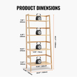 VEVOR Bamboo Bookshelf 4 Tiers Bamboo Ladder Βιβλιοθήκη τραπεζοειδές ράφι αποθήκευσης