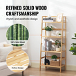 VEVOR Bamboo Bookshelf 4 Tiers Bamboo Ladder Βιβλιοθήκη τραπεζοειδές ράφι αποθήκευσης