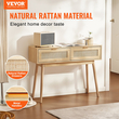 Τραπέζι κονσόλας VEVOR Rattan με 2 συρτάρια αποθήκευσης Rattan συρόμενη πόρτα Natural