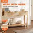 Τραπέζι κονσόλας VEVOR Rattan με 3 συρτάρια αποθήκευσης Rattan συρόμενη πόρτα Natural