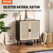 Ντουλάπα VEVOR Rattan Storage με 2 μαγνητικές πόρτες και ρυθμιζόμενα ράφια μαύρο