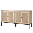 Ντουλάπα VEVOR Rattan με 4 μαγνητικές πόρτες & ρυθμιζόμενα ράφια Natural