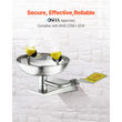 VEVOR Eyewash έκτακτης ανάγκης για πλύσιμο ματιών, επιτοίχιος σταθμός πλύσης ματιών από ανοξείδωτο ατσάλι