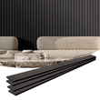 Ακουστικά πάνελ VEVOR Wood Slat 7,9 x 94,5 ιντσών για μοντέρνα διακόσμηση τοίχων Μαύρη δρυς