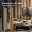 Ακουστικά πάνελ VEVOR Wood Slat 7,9 x 94,5 ιντσών για μοντέρνα διακόσμηση τοίχου ανοιχτό δρυ