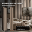 Ακουστικά πάνελ VEVOR Wood Slat 7,9 x 94,5 ιντσών για μοντέρνα διακόσμηση τοίχων Ασημένιο ξύλο