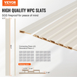 Ακουστικά πάνελ VEVOR Wood Slat 8 ΤΕΜ 96 x 6 ιντσών για μοντέρνο ματ λευκό τοίχο